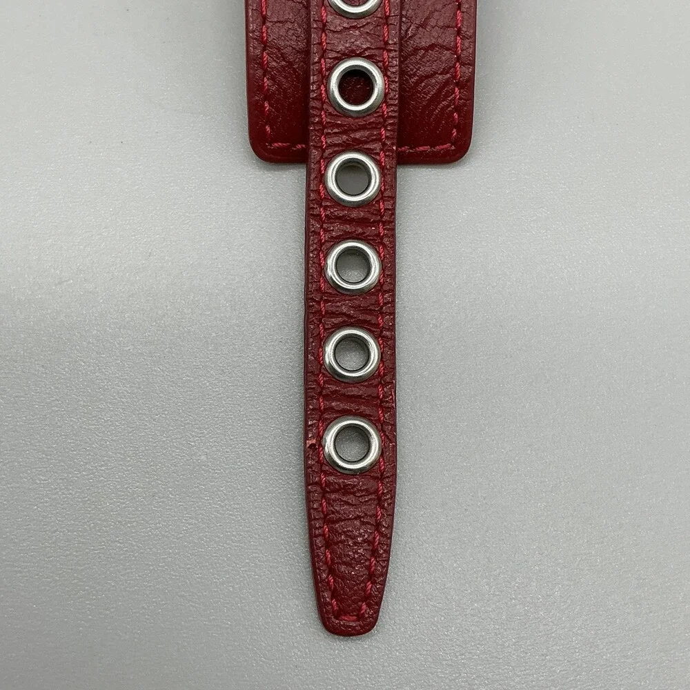Guess G66225L Womens Watch 18mm White Dial Red Leather Cuff New Battery